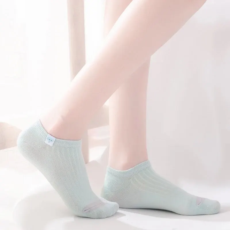 10 Pairs of Women Is Spring and Summer Animal Cartoon Sweet Cute Fashionable and Comfortable College Style Fabric Label Socks 5
