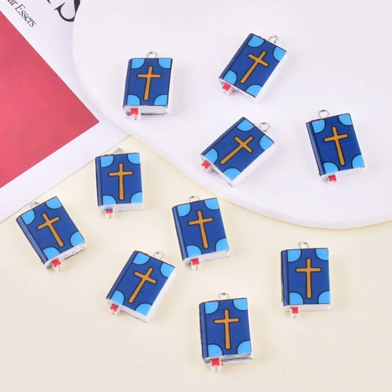 

10 шт. подвески из смолы с надписью «Cross Bible», милые Подвески для женщин, серьги, ожерелье, браслет, сумка, брелок, ювелирные изделия «сделай сам»