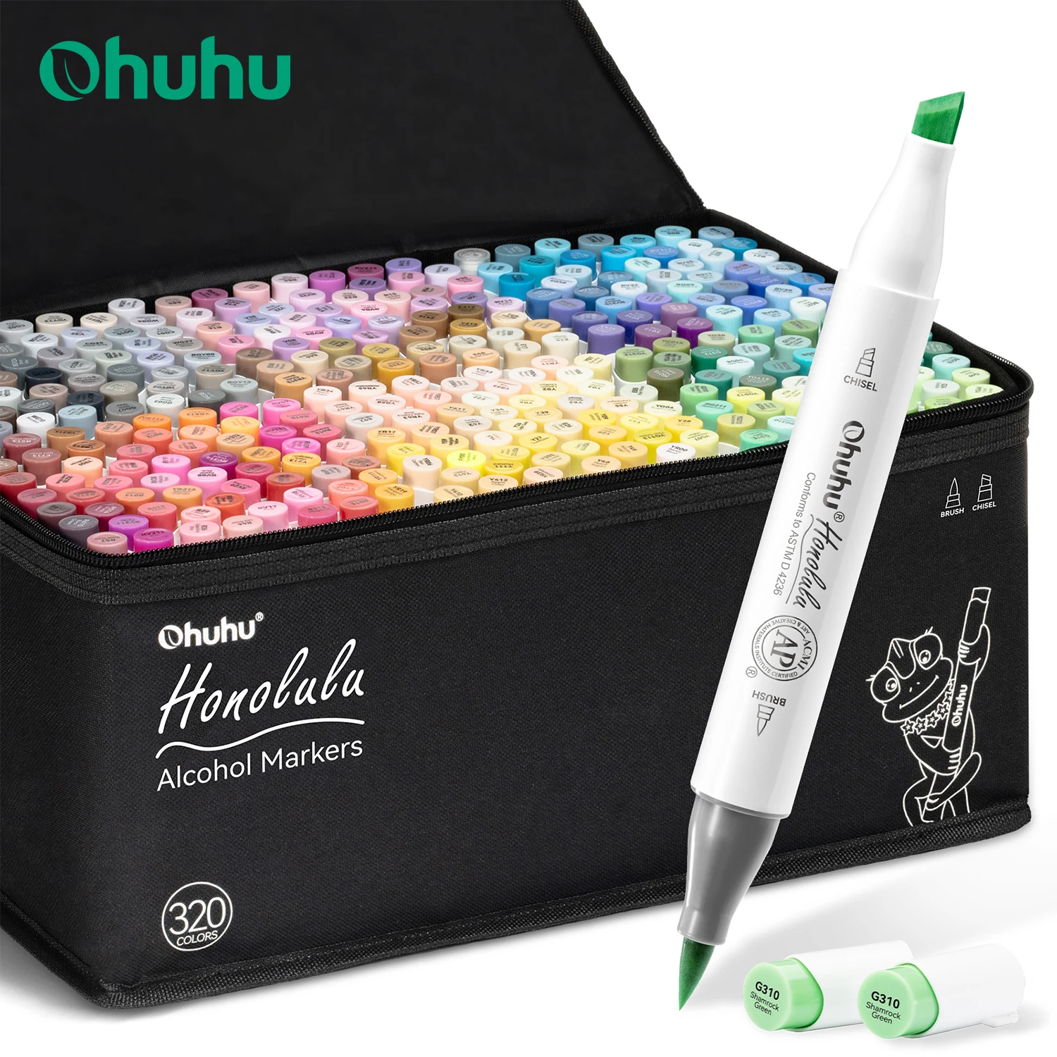 オフーフ　Ohuhu マーカーセット Amazon | Ohuhu イラストマーカー 40色41本 太細両端 マーカー