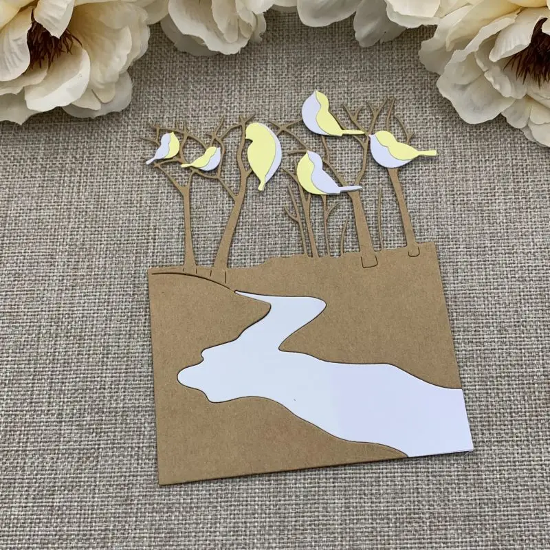 

Winter tree frame bird Metal Cutting Dies For DIY Scrapbooking Decorative Embossing Handcraft Die Cutting Template Mold