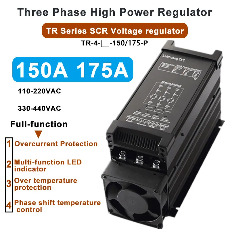 Tr Series 3 Phase 150a 175a 110v 220v 330v 440vac Scr High Power Controller Voltage Regulator 4