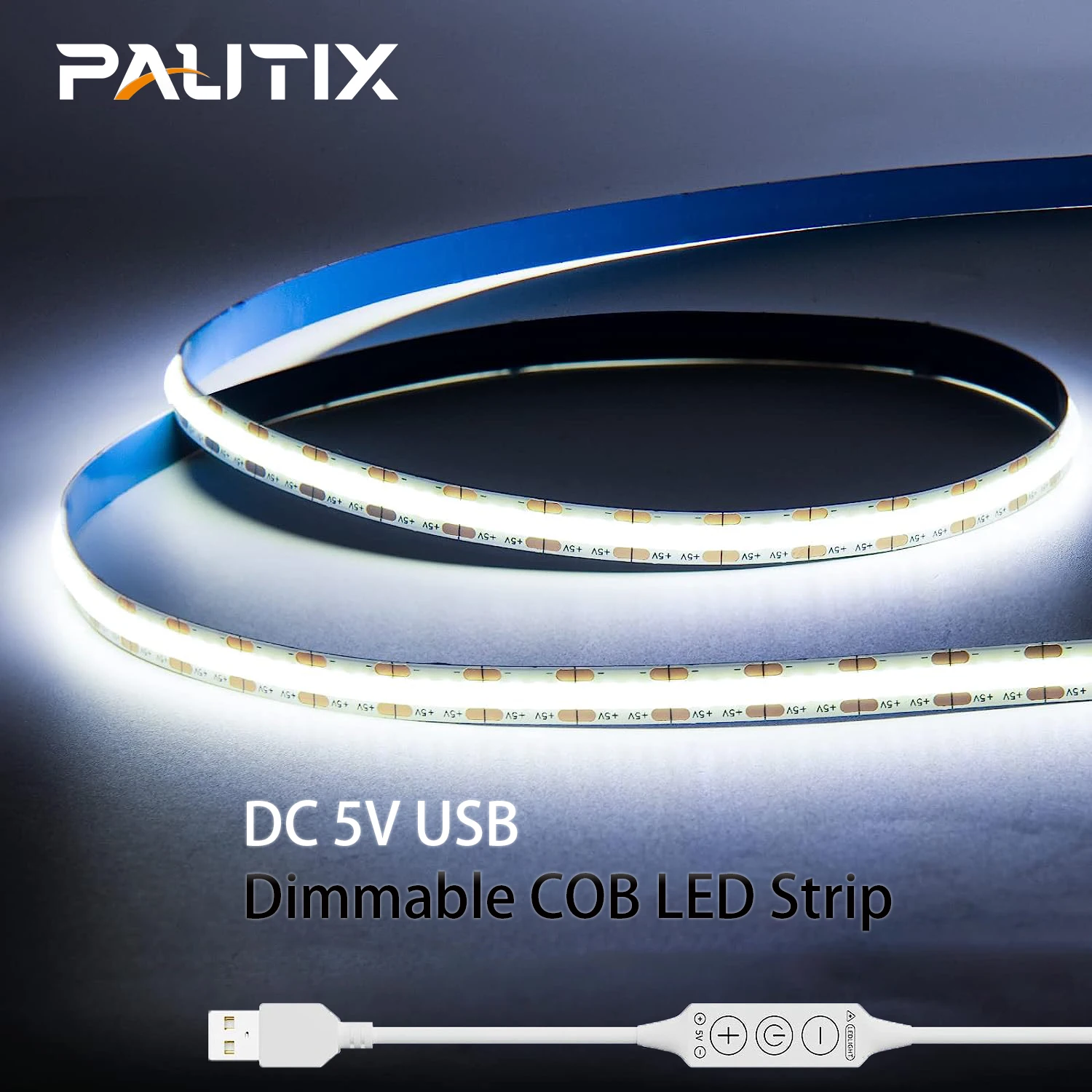 PAUTIX DC 5V USB COB LED Strip Light High Density 320LEDs/m Dimmable With Mini Controller Flexible Warm Natural White LED Tape