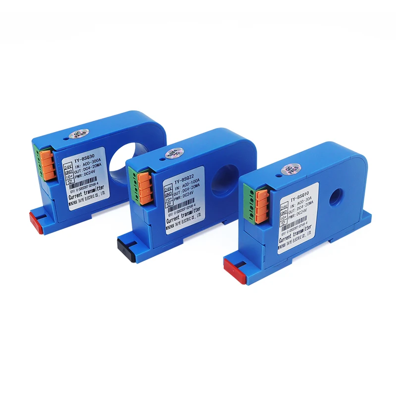 홀 DC 전류 센서 송신기 출력 4-20mA 전원 공급 장치 24VDC 0-150A 입력 10mm 22mm 30mm 구멍 전류 변압기