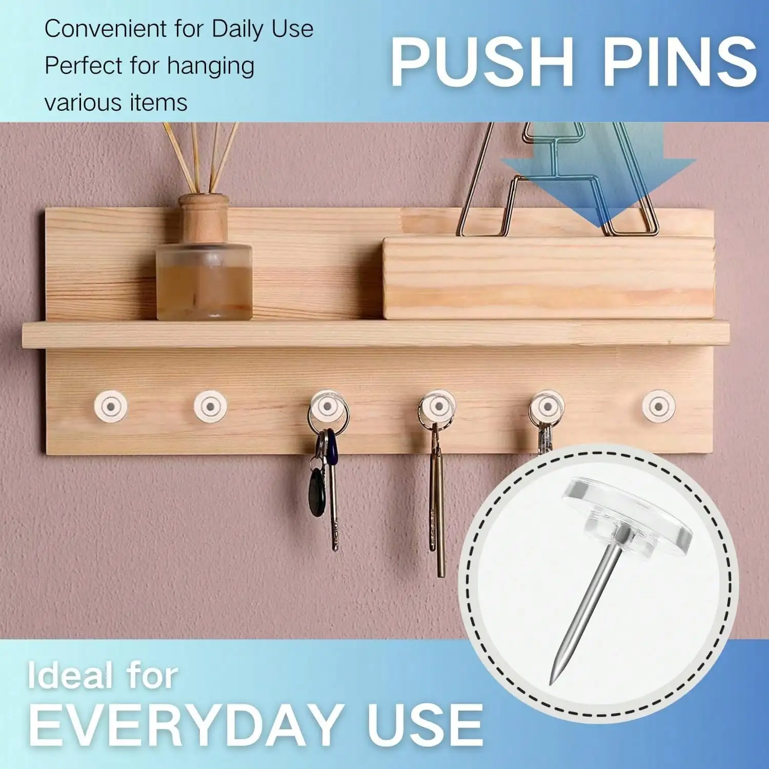 박스형 투명 압정, 플랫 헤드 푸시핀, 코르크보드용 I자형 못, 사무실, 학습용, 수공예용, DIY 장 못.