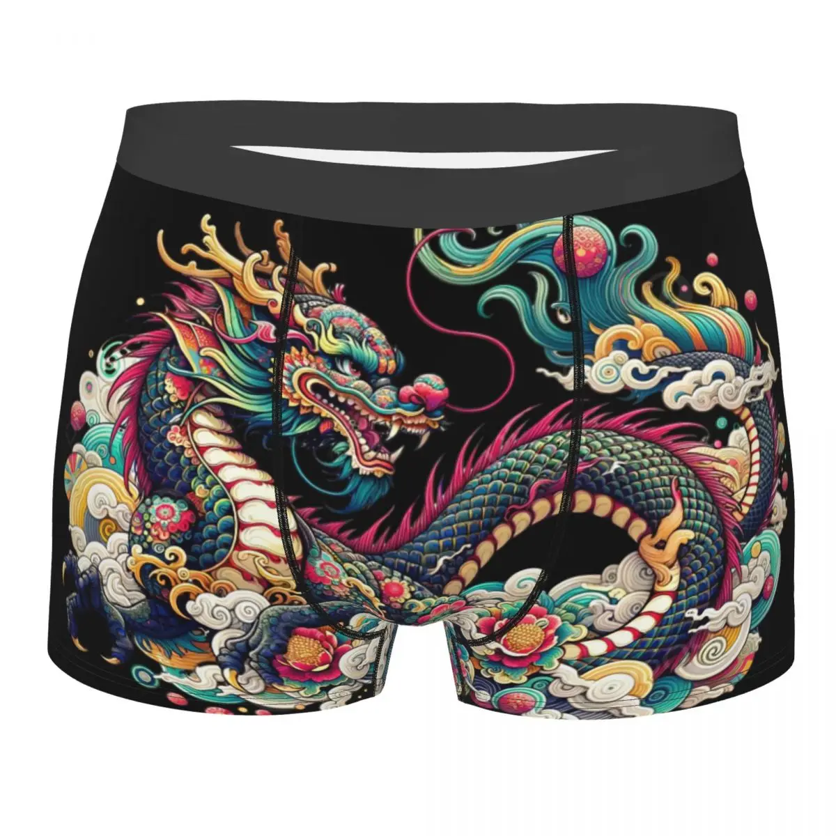 Non brand,pattern Chinese Dragon Men's Boxer Briefs Highly Breathable Underwear High Quality 3D Print Shorts Gift Idea