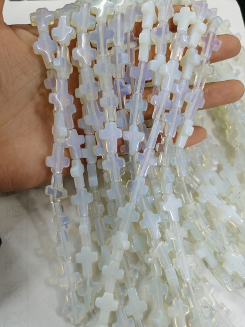 Natural Stone Crystal Tiger Eye Cross Loose Spacer Beads Charm for Women Jewelry Making DIY Necklace Bracelet Part 10pcs