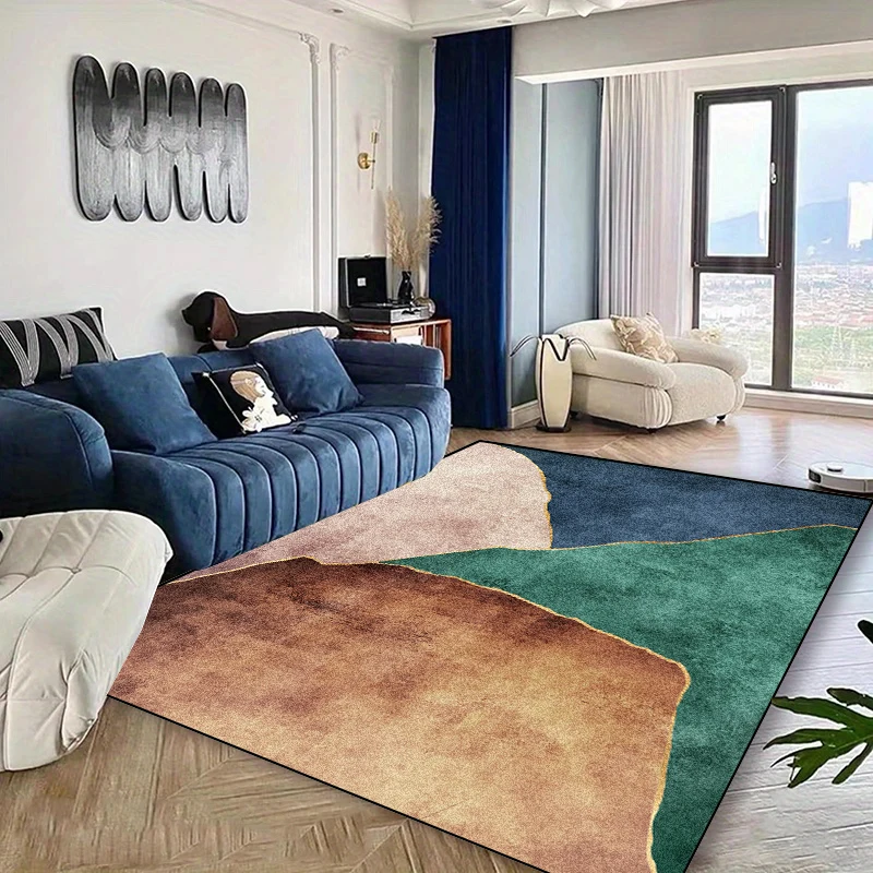 Modern Green Carpets for Living Room Decoration Geometry Rug Large Bedroom Lounge Rugs Non-slip Coffee Tables Mat Easy Clean 4