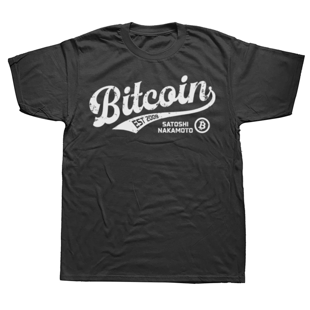 Lustige Bitcoin Kryptowährung BTC Grafik T-shirts Männer frauen Mode Casual T-shirt 100% Baumwolle Lose Übergroßen T Shirt