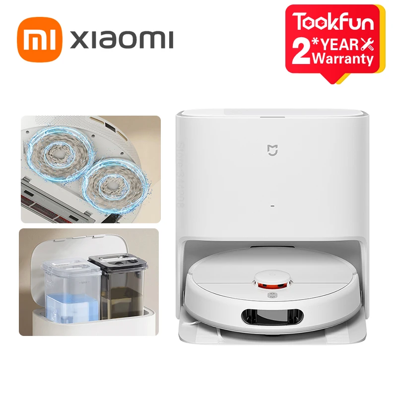 Xiaomi Mijia Self Robot Aspirapolvere Mop 2 Smart Home Spazzare Ad Alta Velocità Rotante Scrubbing 5000Pa Cyclone Aspirazione Lds Laser