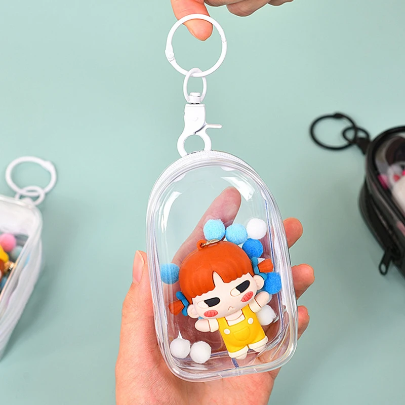 Jewelry Organizer Transparent Storage Box Pouch Mystery Box Keychain Bag Storage Case Thicken Wallet Cute Doll Bag Organization jewelry organizer