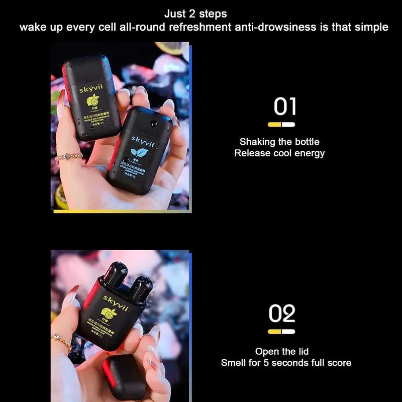 Nasal Inhaler Stick Energetic Stick Double-Hole Inhaling Tube Energy Inhaler With Cooling Sensation For Overtime Work Driving aromatherapy nasal inhaler
