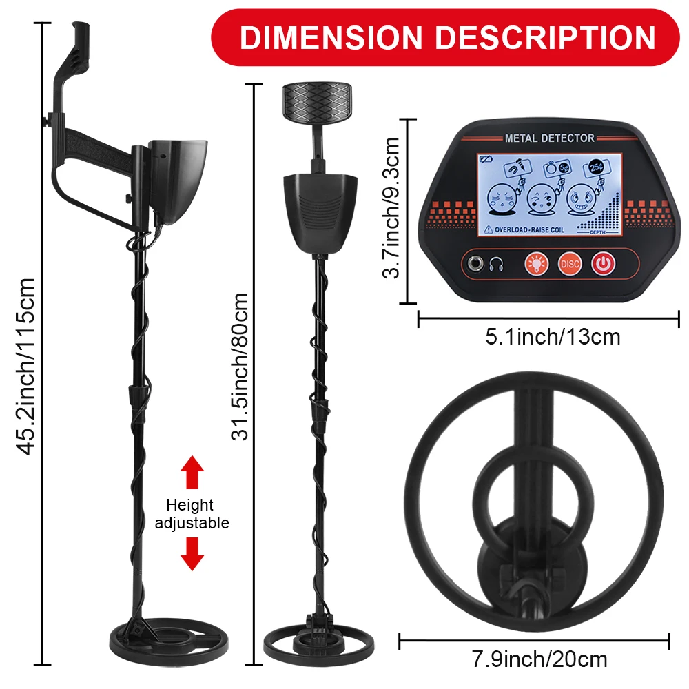 Kids Metal Detector MD-4070 with LCD  Gold Digger Treasure Hunter Adjustable Sensitivity Waterproof Search Coil Detect All Metal 4