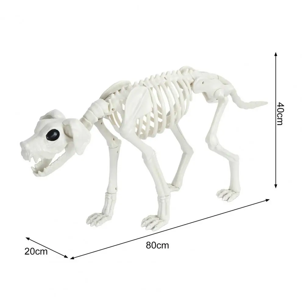 Halloween Skeleton Dog Skeleton Animal Plastic Puppy with Posable Joints Halloween Party Favors Decor for Yard Garden Lawn Patio 6
