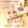 Cartoon Desk Organizer Box Button Cosmetics Storage Box With Lid Mini Jewelry Organizer Cosmetics 3