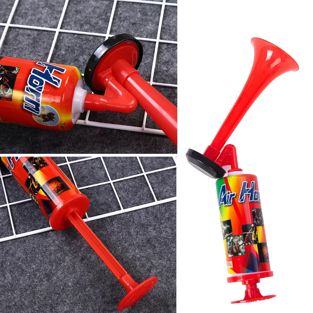 Sports Competition Cheering Horn with Air Pump Red Handle Loud Sound Supporter Durable Sports Horn Football Match Kids Toy
