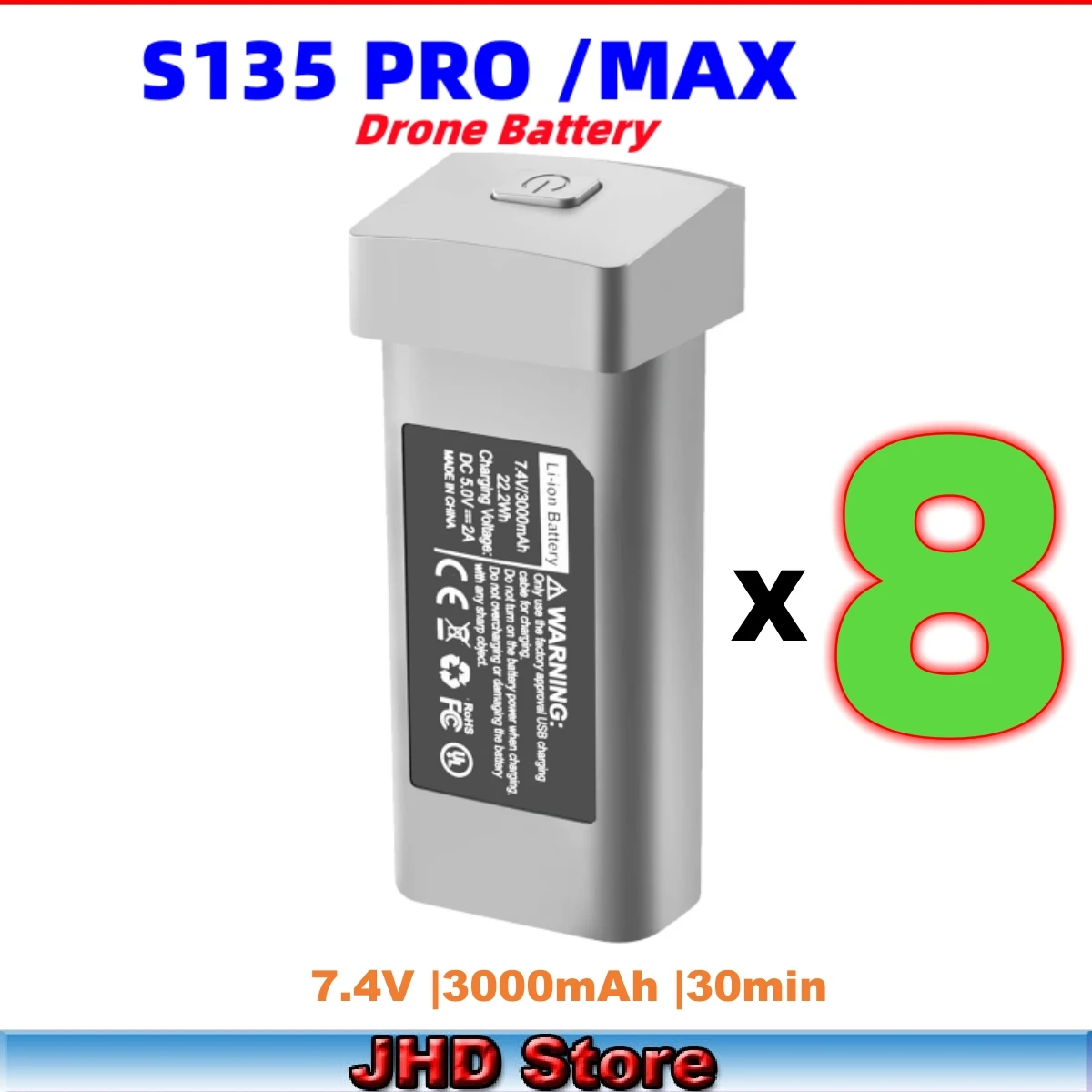 Replacement Lithium Battery JHD S135 Drone Battery For Original S135 PRO Accessories Parts 3000mAh MAX RC Drone Battery Suppliers