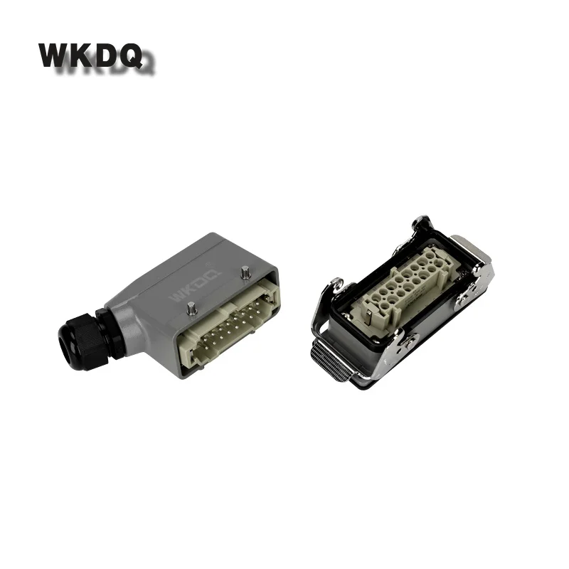 2x HDC-HE-16 Industriestecker 16-polig - Wasserdicht IP65, 500V/16A Mit Schutzabdeckung
