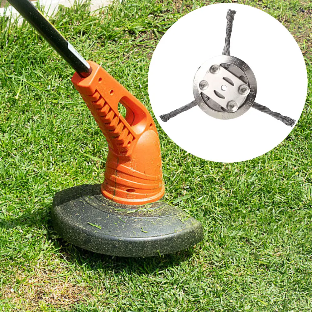 Universal Weed Brush Cutter Head Grass Trimmer Heads Derusting Weeding Wheel for Lawn Mower Steel Wire Wheel Brush Disc grass trimmer head