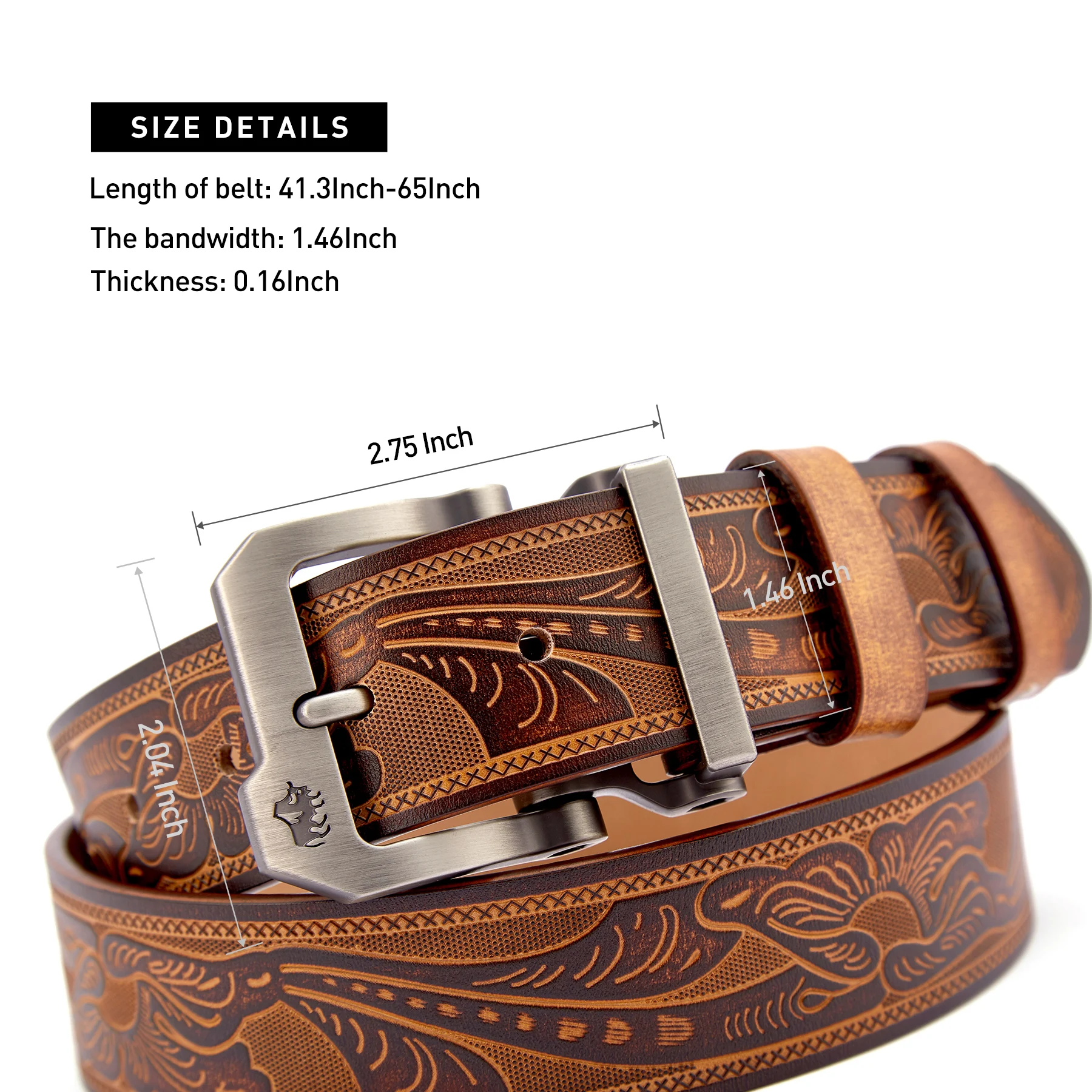 Genuine Leather Men's Vintage Belt with Luxury Pin Buckle