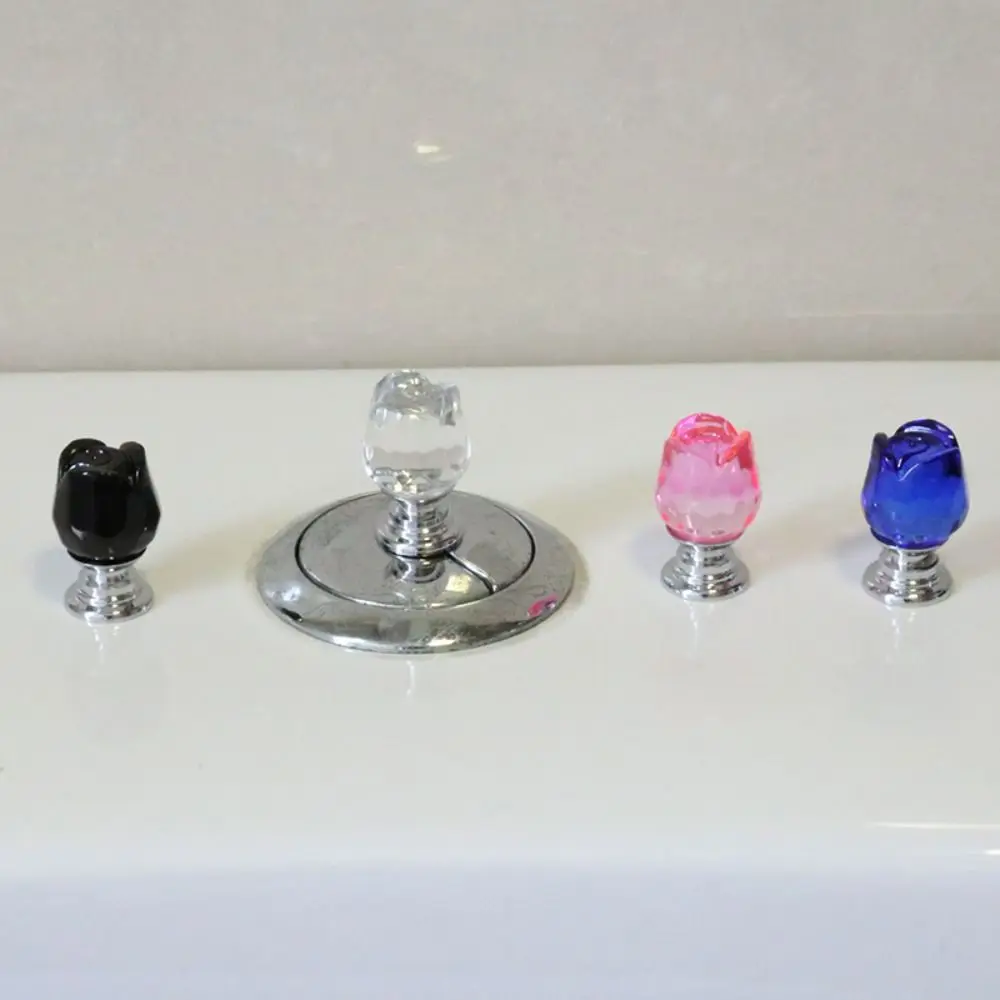 Toilet Tank Button Universal Rose Flower Toilet Tank Button Labor-saving Crystal Toilet Flush Button Cabinet Drawer Knob