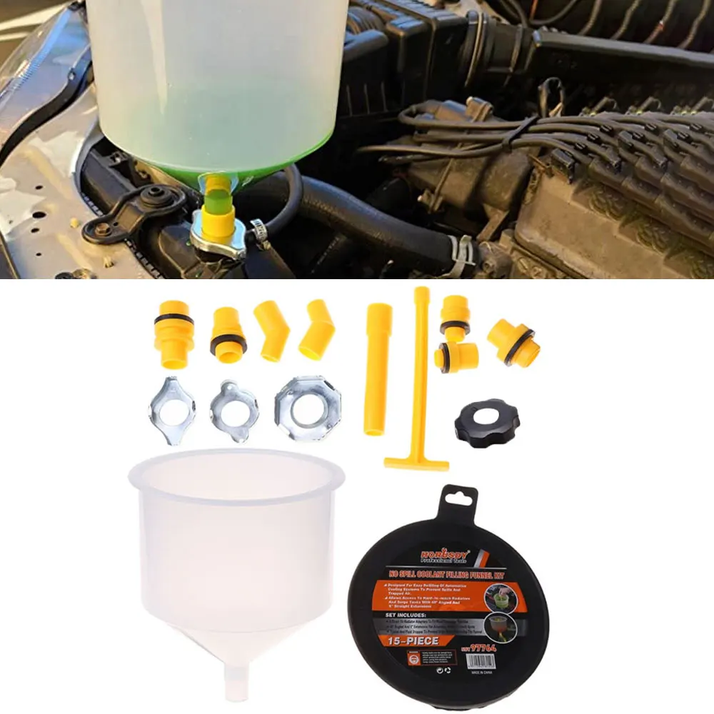 Spill Free Coolant Funnel with Accessory Kit