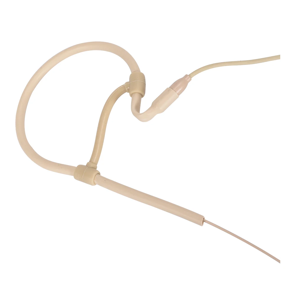 IiiMymic Single Earhook Headset Microphone 3.5mm Jack TRS Lockable Beige Headworn Mic for Sennheiser Wireless BodyPack System