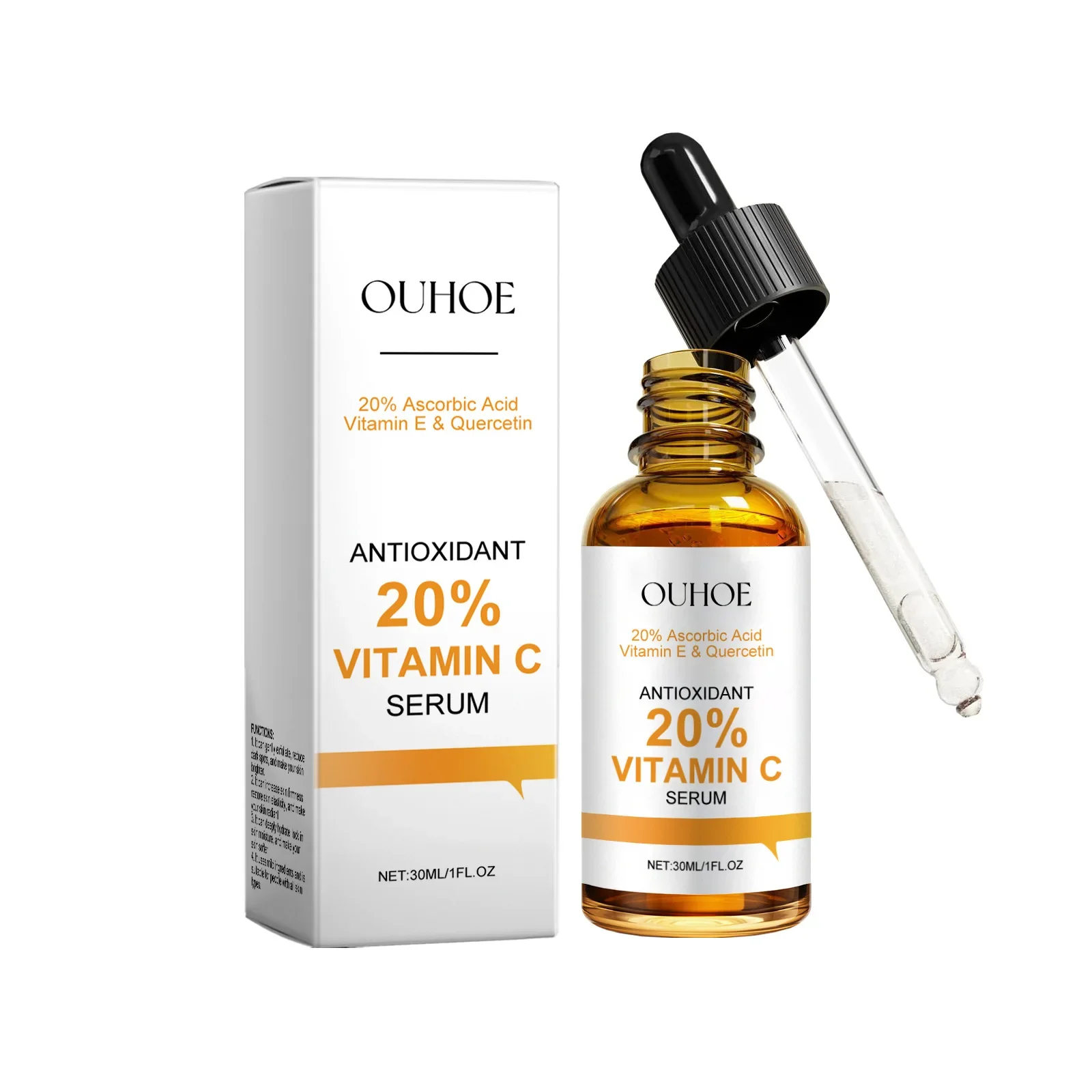 OUHOE Vitamin C Serum Facial Gentle Brightening Deep Hydrating Moisturizing Repair Nourishing Skin Care Serum Fade Fine Wrinkles 6