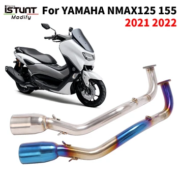 Slip On For Yamaha NMAX 125 155 NMAX125 NMAX155 2021 2022 Motorcycle Exhaust Escape Moto Modify Front Link Pipe With H2O Sensor