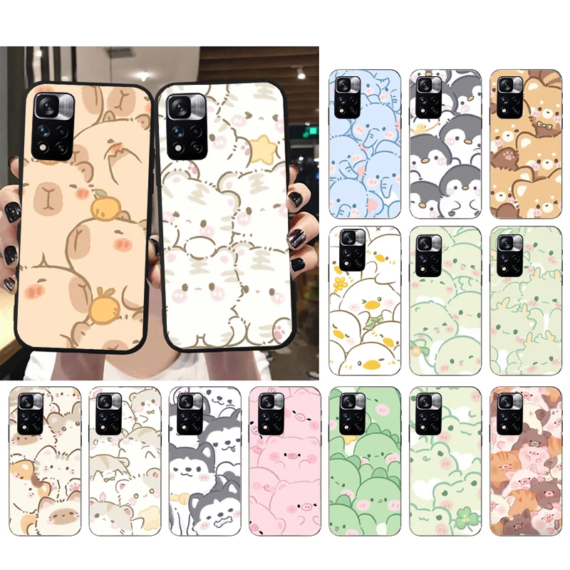 

Cute bay Animal Dog Fro Pig Phone Case For Xiaomi Redmi note 13 12 Pro 11S 11 10 Pro 10S 12S Redmi 10 9C 13C