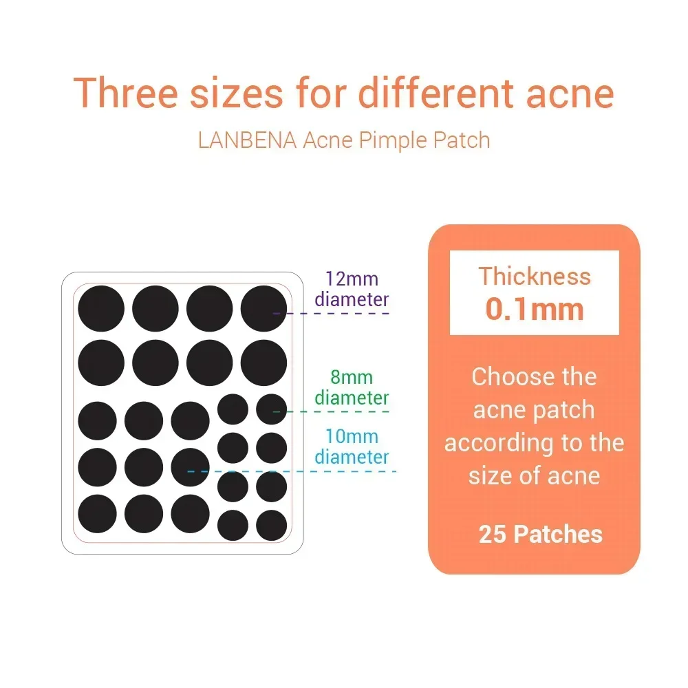 LANBENA Patch per brufoli per l'acne 25 pezzi Uso quotidiano Adesivi invisibili per l'acne Trattamento delle imperfezioni Trucco correttore per l'acne - immagine 5