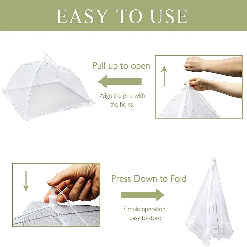 Food Cover Food Covers Mesh Supplies Foldable Kitchen Anti Fly Mosquito Food Cover Picnic Protect Vegetable Fruit Breathable Cover Kitchen