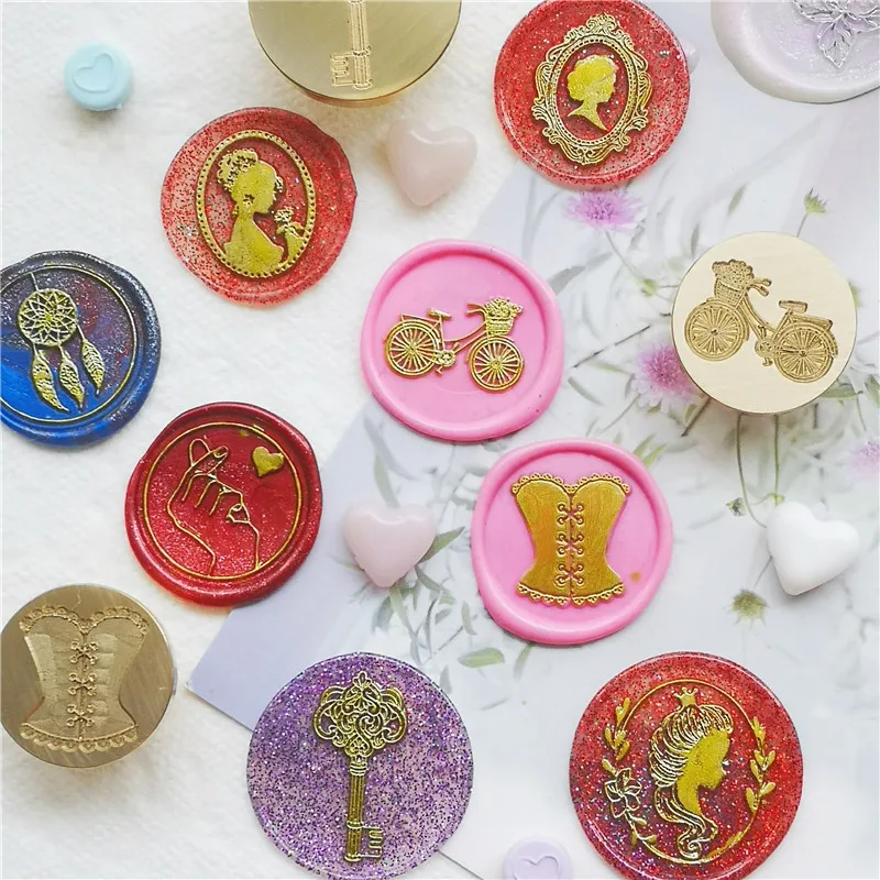 Wax Seal Stamp Elves lady King queen European style flowers Retro Antique for Scrapbooking DIY