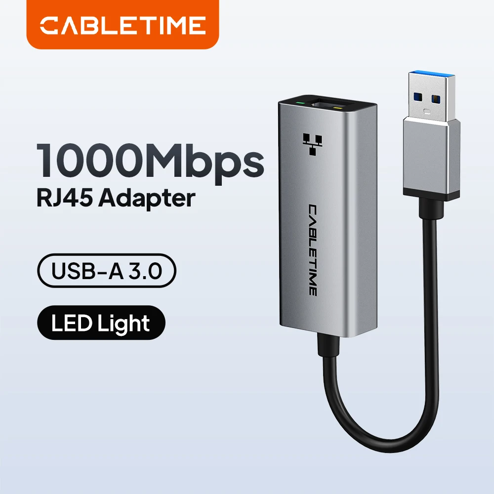 CABLETIME 100/1000 Mbps USB 3.0 RJ45 USB A 이더넷 어..