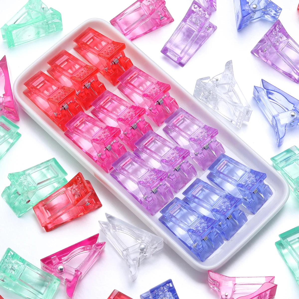 플라스틱 패치워크 재봉용 혼합 색상 플라스틱 클립, 핸드 어카운트 고정 원단, DIY 수공예 퀼팅 클립, 로트당 10 개
