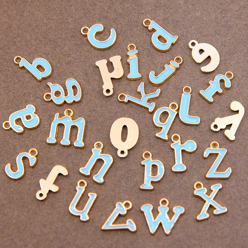 10pcs 10mm Letter Charms Bulk Enamel Charms For Jewelry Making Alphabet  Initial 26 Letter Pendant For DIY Bracelet Necklace