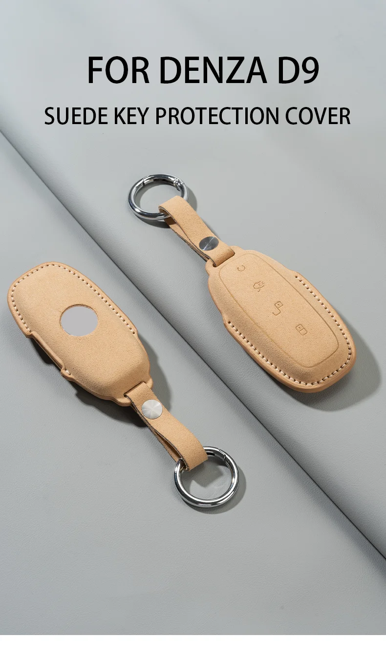 Suede keybag For DENZA D9 2025-2023 Remote key protection cover Suede keycase Ca