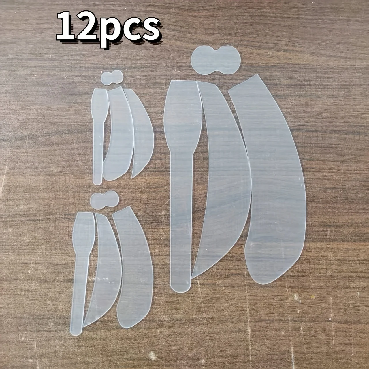 12Pcs 잠자리 아크릴 템플릿 세트 DIY 공예용 바느질 패턴 담요, 베개 커버, 의류용 튼튼한 자수 도구