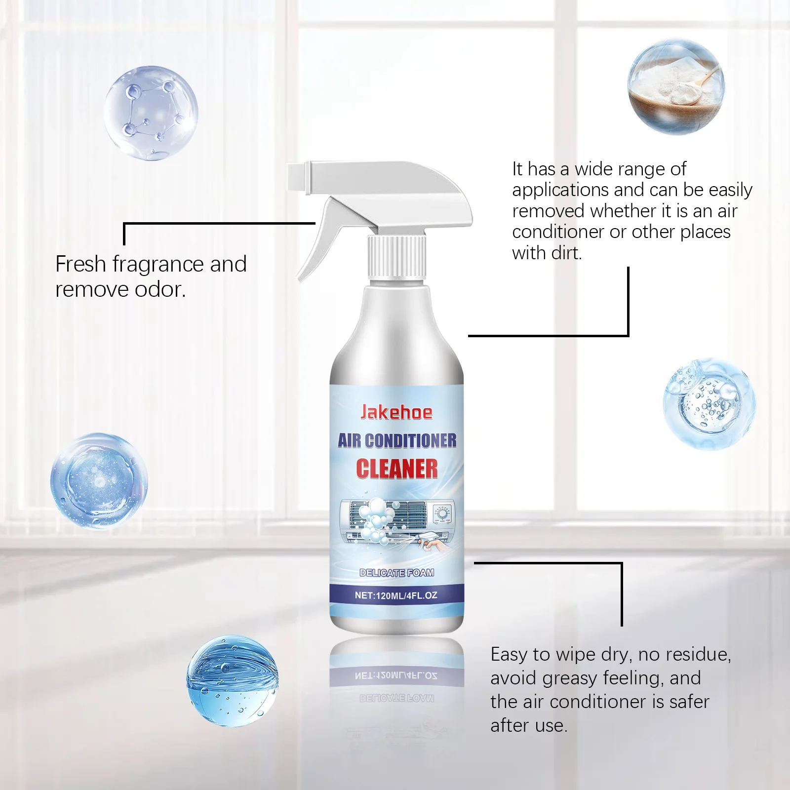 Air Conditioner Cleaner Spray Deeply Cleans Internal Dust Bacteria Removes Odors Washing Foaming Cleaner No Disassembly Washing