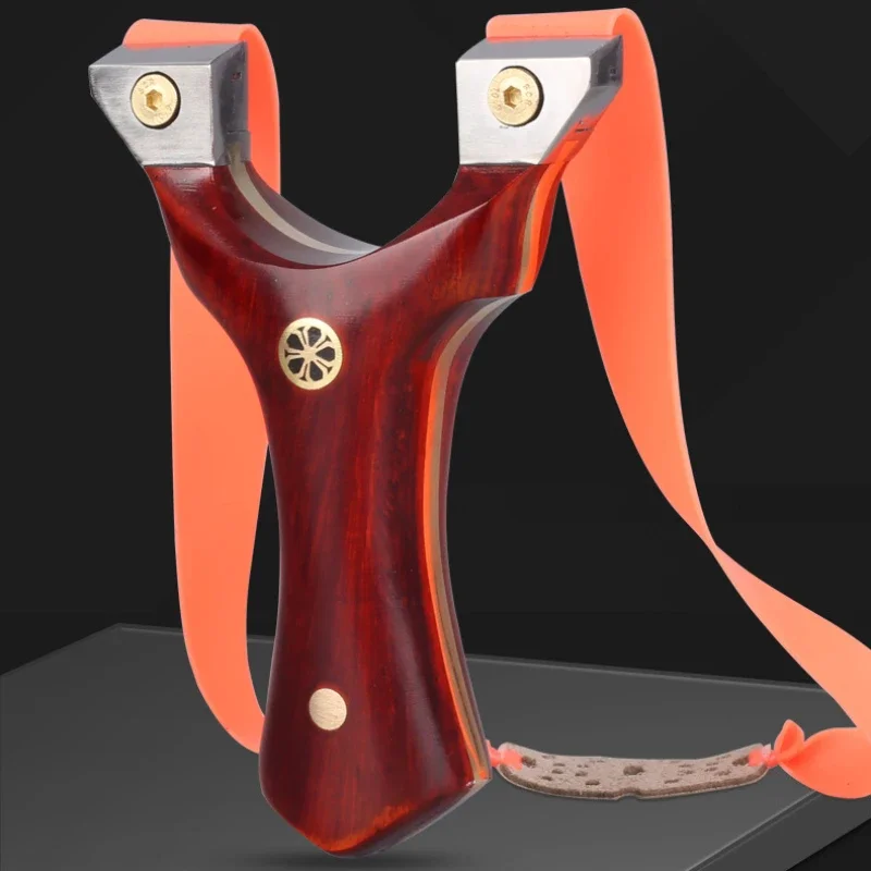 HighQualityOutdoorHuntingSlingshotTitaniumAlloySandalwoodPatch