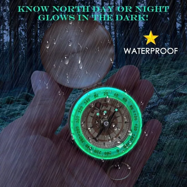 Pocket Copper Glow-in-the-Dark Compass 2