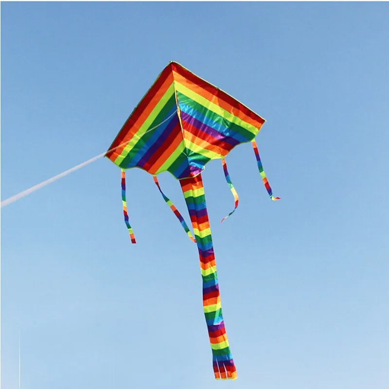 free shipping high quality large rainbow kite children kite wholesale ripstop nylon fabric kite eagle kite flying outdoor toys