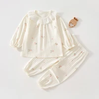 Vêtements d'été pour bébés filles, classe A, 6-12 mois, vêtements climatisés pour nourrissons, ensemble deux pièces, fibre fine d'été 80 3