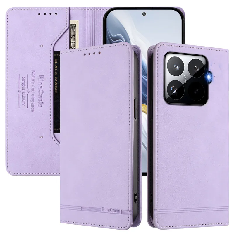 Vintage Leather Anti-Theft Wallet Flip Case with Magnetic Hasp and Card Slot
