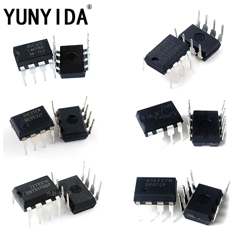 Бесплатная доставка DIP SN75176BP TDA2822 OP07CP MC34063 DS1307 LM386 NE5532 20 шт. | Электронные компоненты