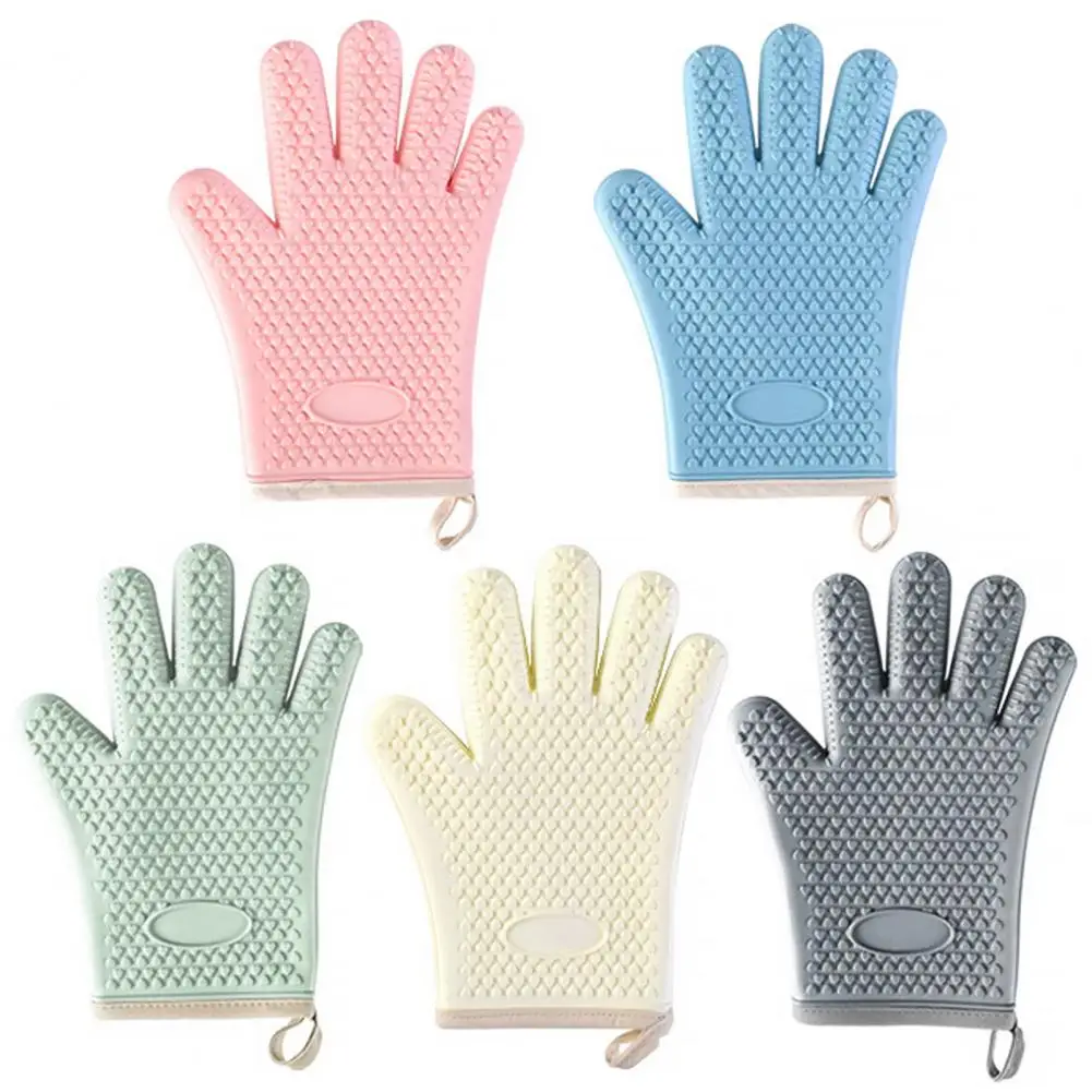 1 Pc Baking Glove Ultra-thick Heat-Resistant Non-slip Anti-scald Silicone High-Temperature Resistant Oven Baking Mitt Kitchen
