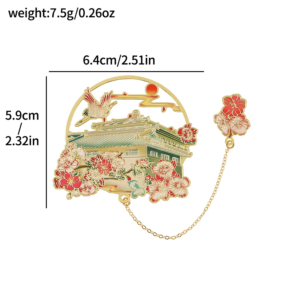 גשר ארמון סיני אדריכלות עם פרחים סימניה עם סימניה עבור מתנות מאהב ספר תפאורה אוסף חברים