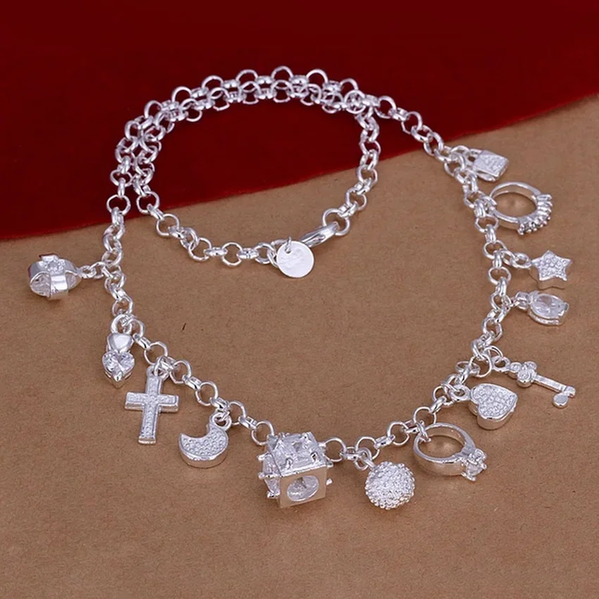 925 Sterling Silver Necklace 45cm Wedding Women Noble Luxury Gorgeous Charms Fashion Lady  Jewelry