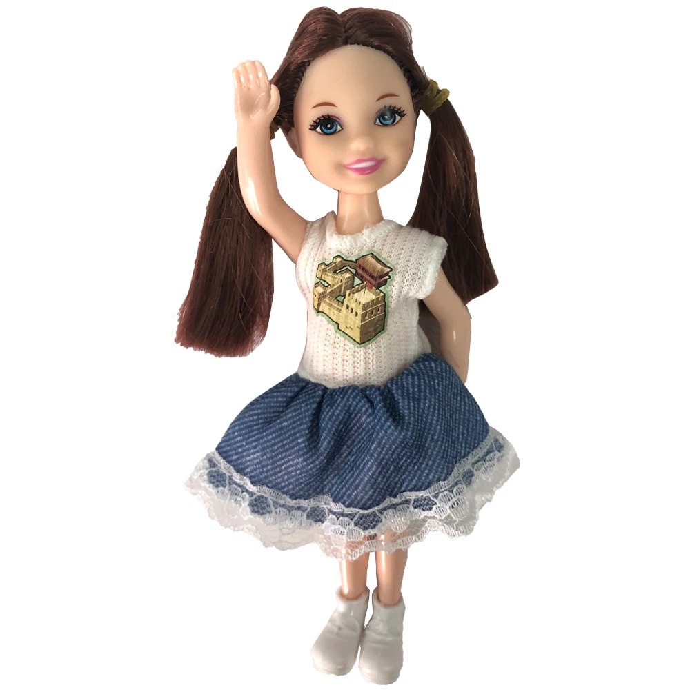 Doll Clothes Doll Shoes Custom Doll Doll Accessories 1 Pcs Doll Movable Jointed Mini Doll 14 cm Cute Doll + Shoes + Outfit For Kelly Male Boy's Girls Gift Baby Toys JJ