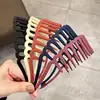 Korean Women Hair Comb Non-Slip Headband Plastic U Shape Hair Hoops Solid Color Fixed Teeth Hair Bands Headwear Hair Accessories