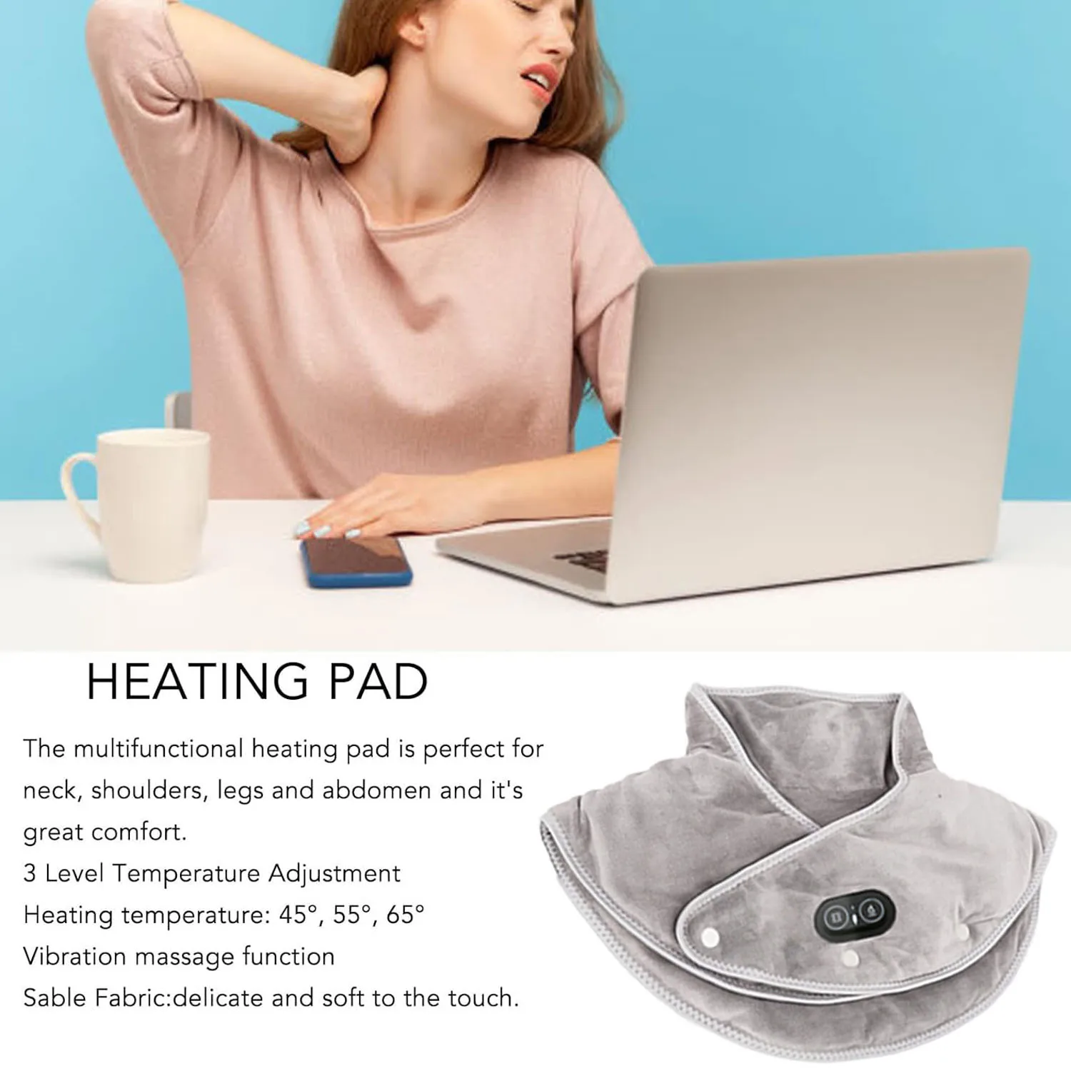 Shoulder Neck Massage Shawl Electric Heat Compress Massager Physiotherapy Blanket Multifunctional Shiatsu Massage Shawl USB Jack